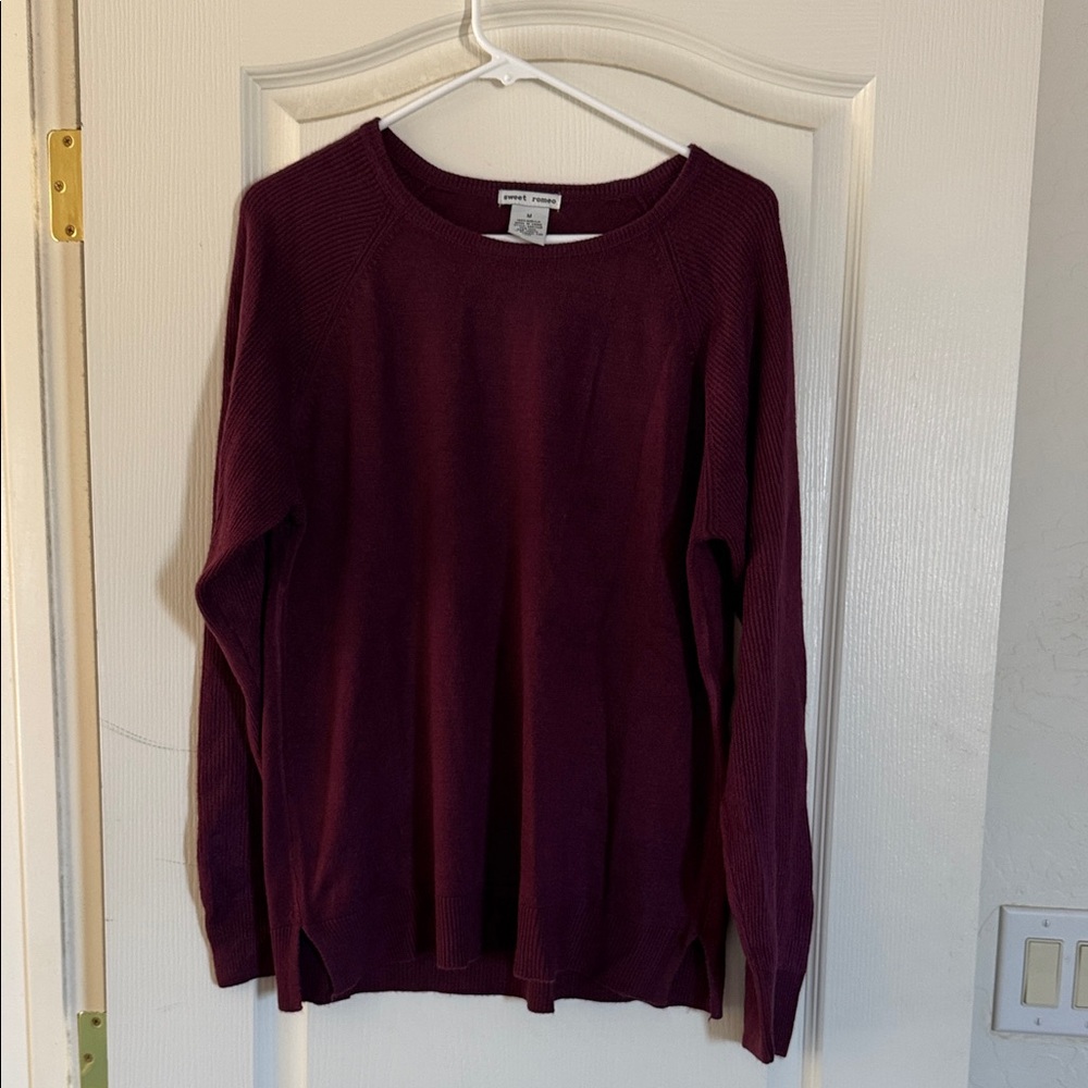 Sweet Romeo Burgundy Acrylic Sweater
